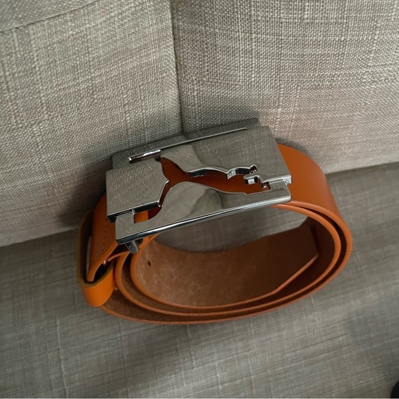 Puma Oringe Leather Belt with Silver Logo - Picture 6 of 7